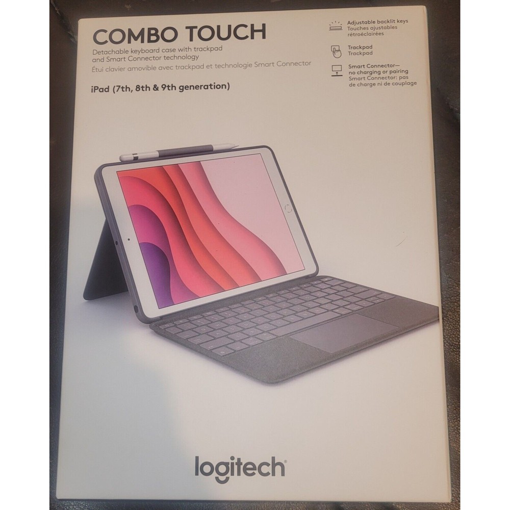 Logitech Combo Touch Keyboard Case for Apple iPad 7th 8th 9th Generation